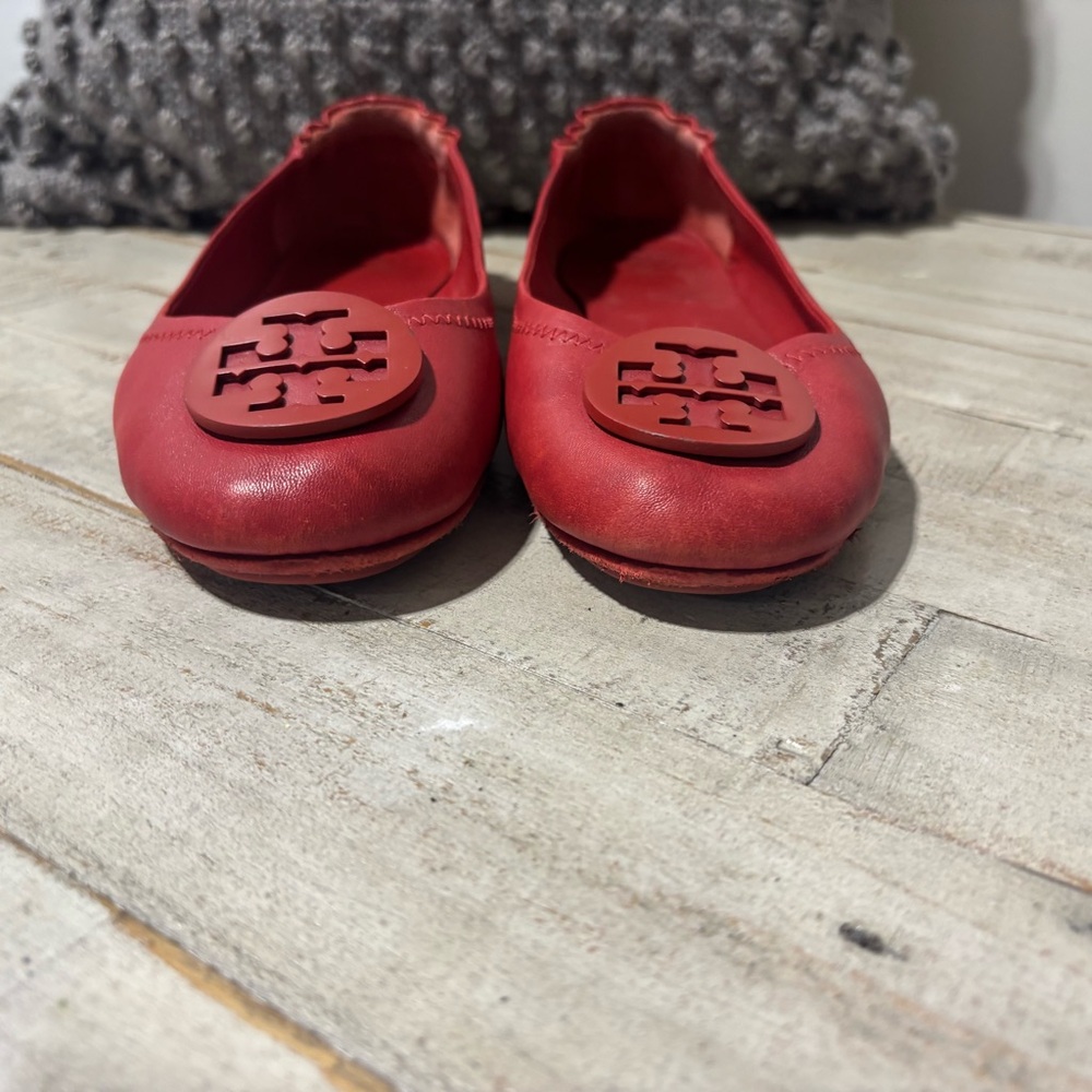 ❤️Tory Burch Minnie Red Travel Ballet Flats-Sz 11 - Picture 3 of 7